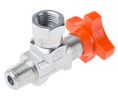 Vanne d'isolement hydraulique, coudée Acier 2/2 400bar G 1/4" Bouton rotatif